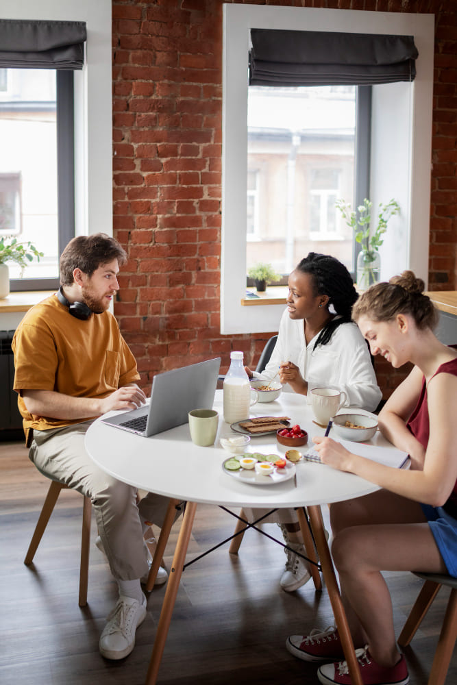 Produktives Arbeitsumfeld und Essen